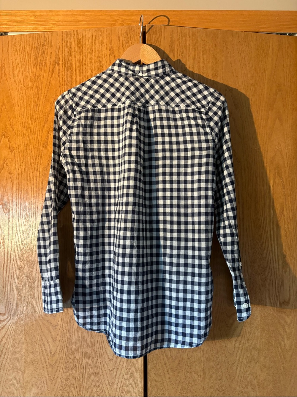 J. Crew Navy and White Gingham Button-Down Shirt - Picture 2 of 5